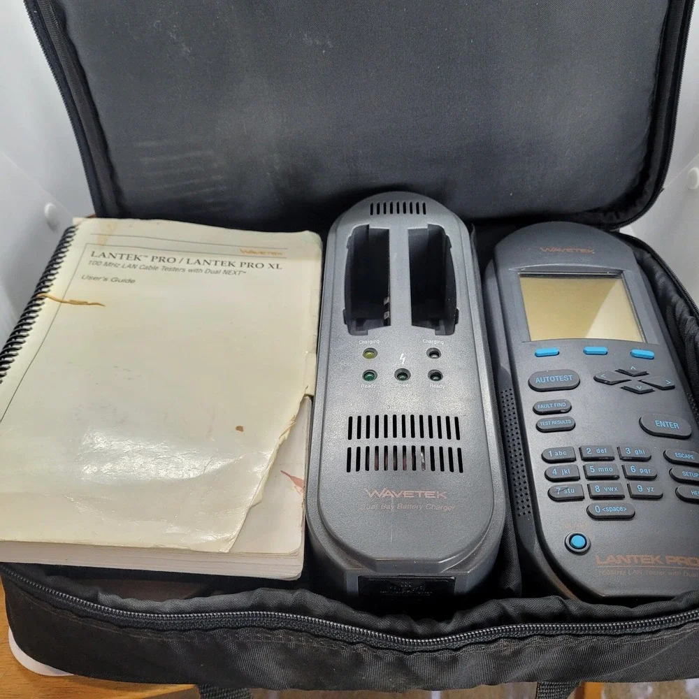 Wavetek Lantek Pro XL 100 MHz LAN Cable Tester with Accessories & Manual